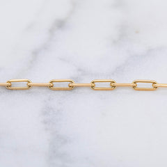 Yellow Gold Paperclip Bracelet