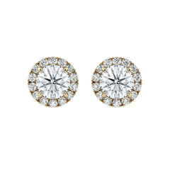 Round Diamond Halo Stud Earrings