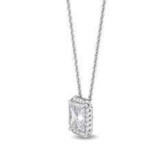 Radiant Cut Lab Grown Diamond Halo Pendant