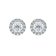 Round Diamond Halo Stud Earrings