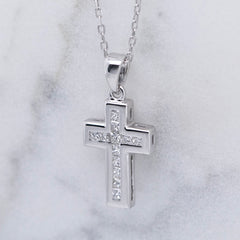 Ladies Princess Cut Diamond Cross