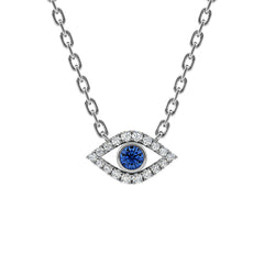 Diamond & Sapphire Evil Eye Pendant