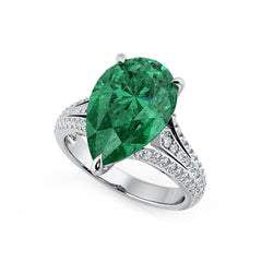 Emerald & Diamond Cocktail Ring