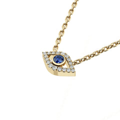 Diamond & Sapphire Evil Eye Pendant