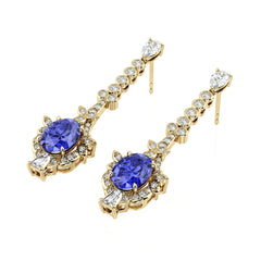 Tanzanite & Diamond Drop Earrings