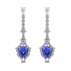 Tanzanite & Diamond Drop Earrings