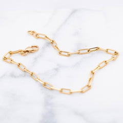 Yellow Gold Paperclip Bracelet