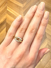 Yellow Gold & Pave Diamond Rope Ring