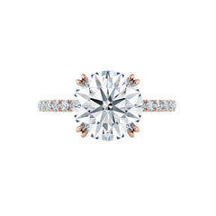 Round Diamond Engagement Ring With Diamond Band