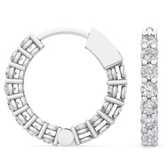 Round Lab Grown Diamond Hoop Earrings