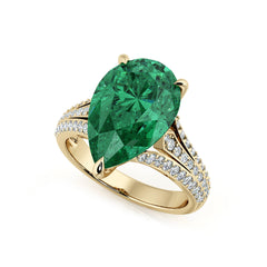 Emerald & Diamond Cocktail Ring