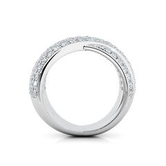 Multi Row Diamond Crossover Ring