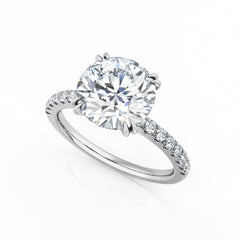 Round Diamond Engagement Ring With Diamond Band