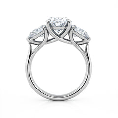 Oval & Pear Diamond Trilogy Engagement Ring