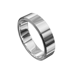 Men's Flat Beveled Edge Wedding Ring