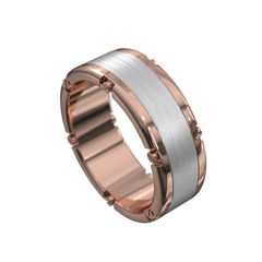 Men's Two Tone Screw Wedding Ring