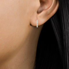 Round Lab Grown Diamond Hoop Earrings