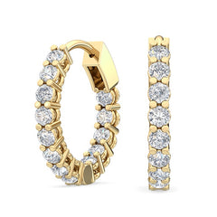 Round Lab Grown Diamond Hoop Earrings