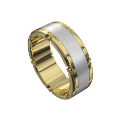 Men's Two Tone Screw Wedding Ring