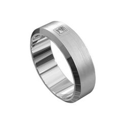 Men's Beveled Edge Diamond Wedding Ring